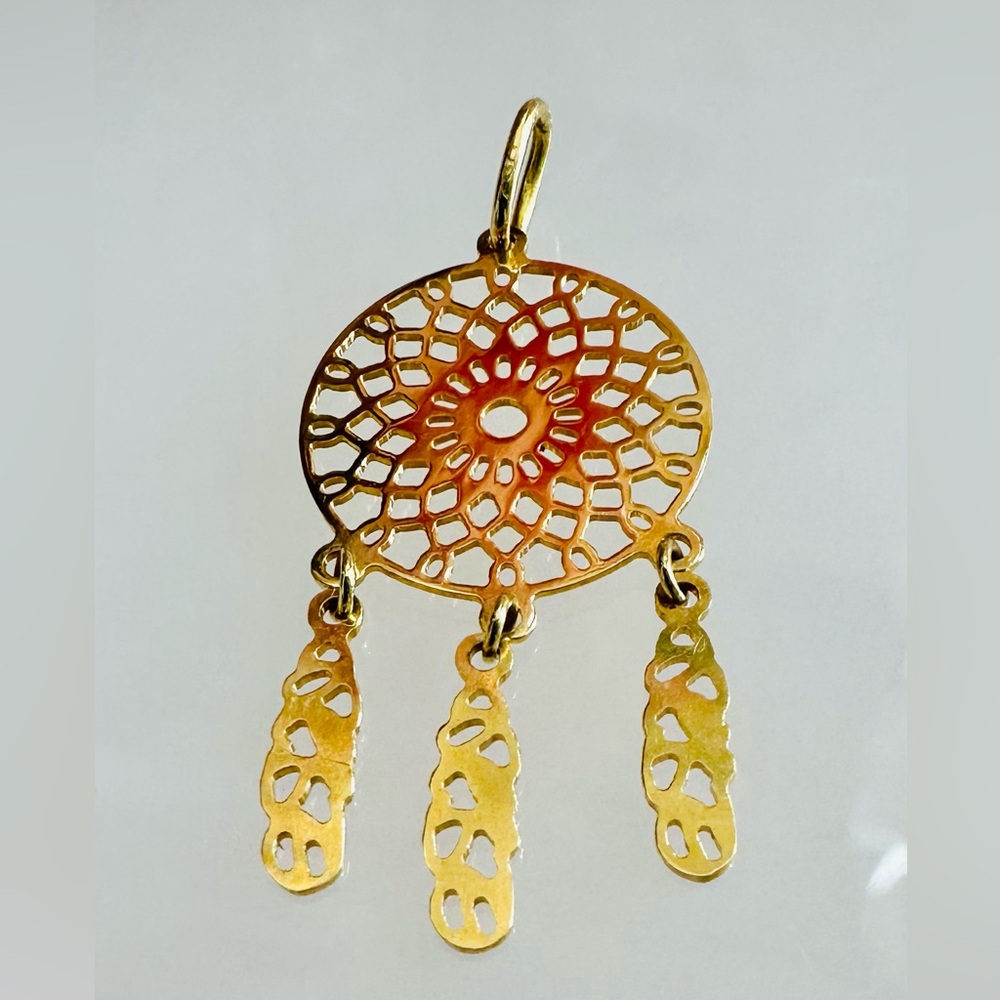Dream Catcher Pendant. 💛 Real 18(18k) Karat Solid Gold Jewelry - Picture 4 of 10